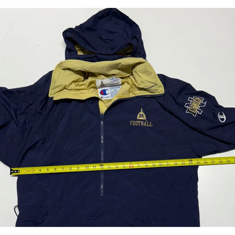 VTG‎ Champion Notre Dame Fighting Irish Football Pullover Jacket Navy Mens L